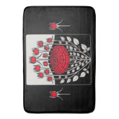 ZWARTE RODE ROSES, ROSEBUDS Art Nouveau Floral Badmat (Voorkant Verticaal)