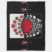ZWARTE RODE ROSES, ROSEBUDS Art Nouveau Floral Fleece Deken (Voorkant)