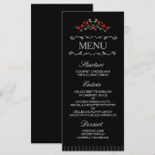 Zwarte & Rode Rozen LIEFDE Matching Wedding Menu (Voorkant / Achterkant)