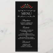 Zwarte & Rode Rozen LIEFDE Matching Wedding Menu (Voorkant)