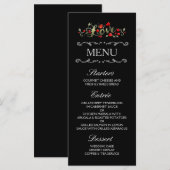Zwarte & Rode Rozen LIEFDE Matching Wedding Menu (Voorkant / Achterkant)