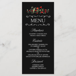 Zwarte & Rode Rozen LIEFDE Matching Wedding Menu