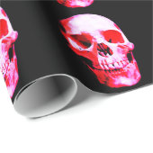 Zwarte & Rode Schedel Kerstmis Cadeaupapier (Rol Hoek)