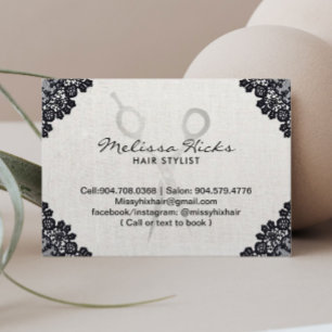 zwarte, rode schoonheidssalon-haarlijst visitekaartje