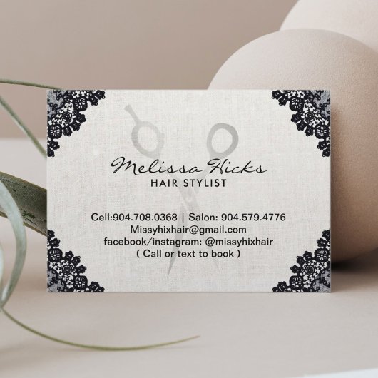 zwarte, rode schoonheidssalon-haarlijst visitekaartje