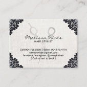 zwarte, rode schoonheidssalon-haarlijst visitekaartje (Voorkant)