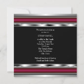 Zwarte Rode Ster van David Bar Mitswa Kaart (Achterkant)