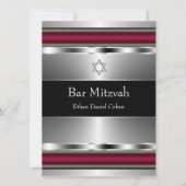 Zwarte Rode Ster van David Bar Mitswa Kaart (Voorkant)