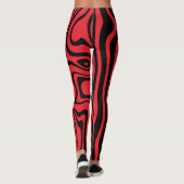 Zwarte rode streep Leggings - Kies kleur (Achterkant)