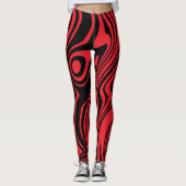Zwarte rode streep Leggings - Kies kleur (Voorkant)