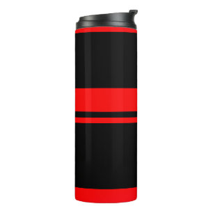 Zwarte & Rode Strepen Tumbler Thermosbeker