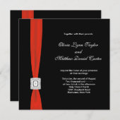Zwarte Rode strik Rode zwarte bruiloft Kaart (Voorkant / Achterkant)