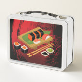 Zwarte & Rode Sushi Bento Box (Achterkant)