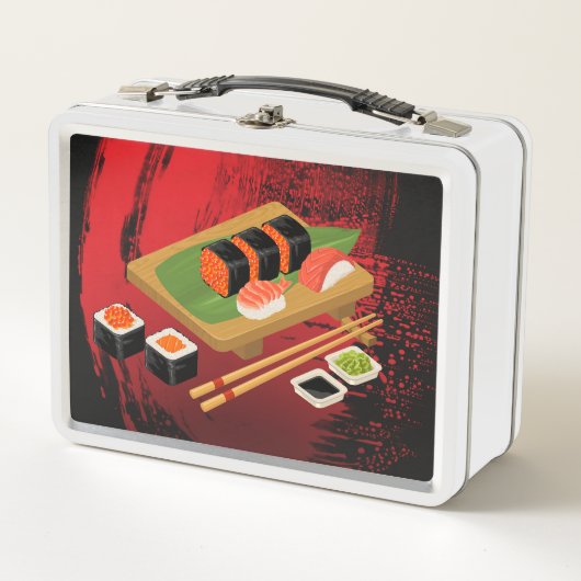 Zwarte & Rode Sushi Bento Box (Voorkant)
