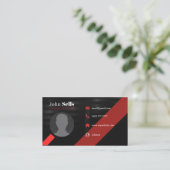 Zwarte & Rode Visitekaartjes 37 Pack van 100 (Staand voorkant)