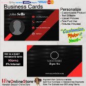 Zwarte & Rode Visitekaartjes 37 Pack van 100