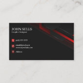 Zwarte & Rode Visitekaartjes 40 Pack van 100 (Voorkant)