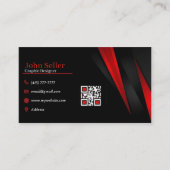 Zwarte & Rode Visitekaartjes 44 Pack van 100 (Voorkant)