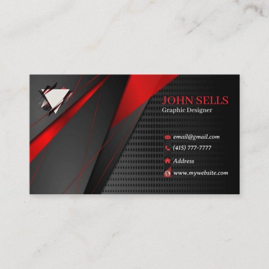 Zwarte & Rode Visitekaartjes 51 Pack van 100 (Voorkant)