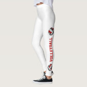 Zwarte rode volleyballen W tekst up been volleybal Leggings (Links)