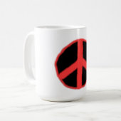 Zwarte rode vrede koffiemok (Voorkant links)