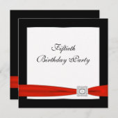 Zwarte rode vrouwen 50ste verjaardagsfeest kaart (Voorkant / Achterkant)