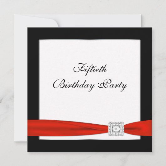 Zwarte rode vrouwen 50ste verjaardagsfeest kaart (Voorkant)