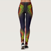 ZWARTE RODE VUURBEELDSCHERMEN VAN DE SCHERM LEGGINGS (Achterkant)