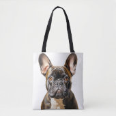 ZWARTE RODE WITTE FRANSE BULLDOG TOTE BAG (Voorkant)