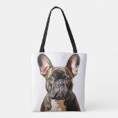 ZWARTE RODE WITTE FRANSE BULLDOG TOTE BAG (Achterkant)
