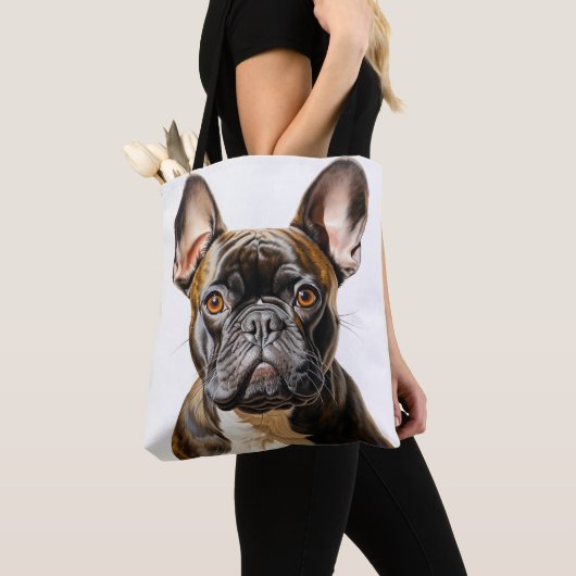 ZWARTE RODE WITTE FRANSE BULLDOG TOTE BAG (Dichtbij)