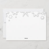 Zwarte rode witte sneeuwvlokken kerstfoto feestdagenkaart (Achterkant)