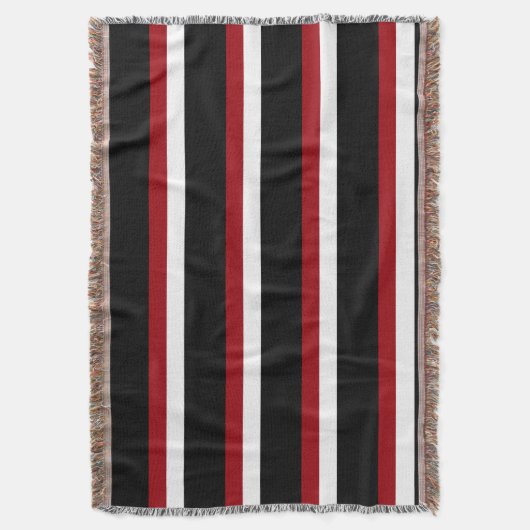 Zwarte rode witte streep met schroefdraad deken (Voorkant Verticaal)