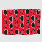 Zwarte Rode Zonnebril Patroon Golfhanddoek (Horizontaal)