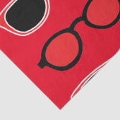 Zwarte Rode Zonnebril Patroon Tissuepapier (Detail)