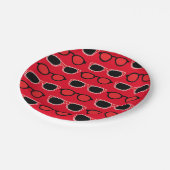 Zwarte rode zonnebril zomerverjaardag papieren bordje (Gekanteld)