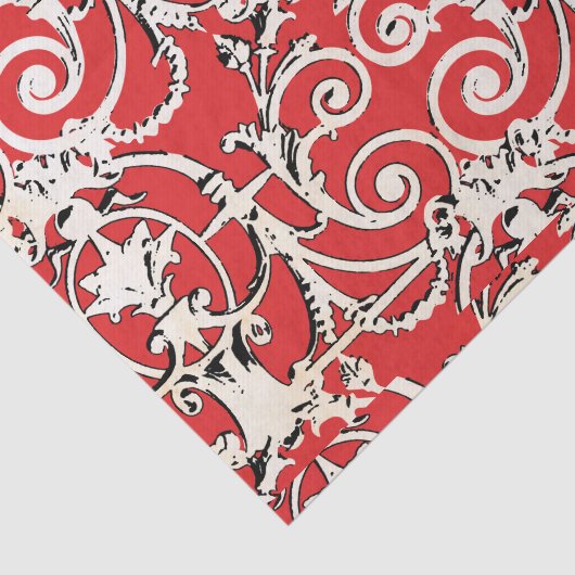  zwarte rode zwart Damask-ontkoppeling Tissuepapier (Detail)