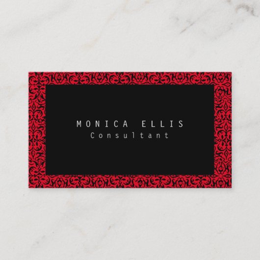  zwarte rode zwarte Patroon Professional Visitekaartje (Voorkant)