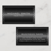 Zwarte roestvrij staal Moderne metalen grens Visitekaartje (Voorkant / Achterkant)