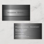 Zwarte roestvrijstalen banner, Visitekaartje (Voorkant / Achterkant)