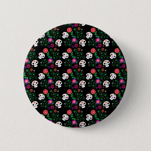 zwarte rok ronde button 5,7 cm (Voorkant)