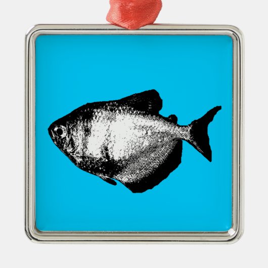 Zwarte rok Tetra Metalen Ornament (Voorkant)