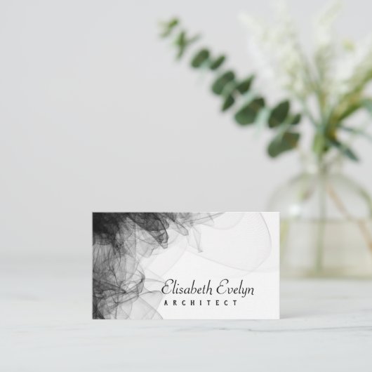 Zwarte rokerachtergrond visitekaartje (Staand voorkant)