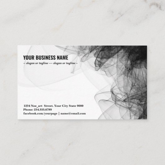 Zwarte rokerachtergrond visitekaartje (Achterkant)