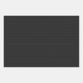 Zwarte & rokerige zwarte smalle verticale strepen inpakpapier vel (Voorkant 3)