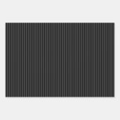 Zwarte & rokerige zwarte smalle verticale strepen inpakpapier vel (Voorkant)