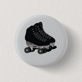 Zwarte rollerschaatsen knop ronde button 3,2 cm