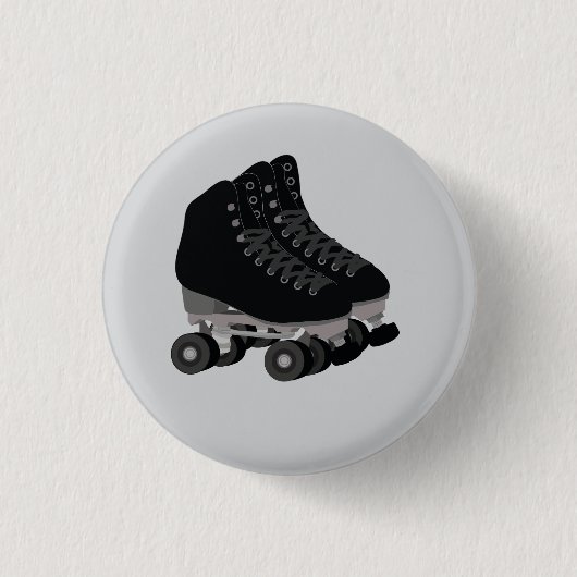Zwarte rollerschaatsen knop ronde button 3,2 cm (Voorkant)