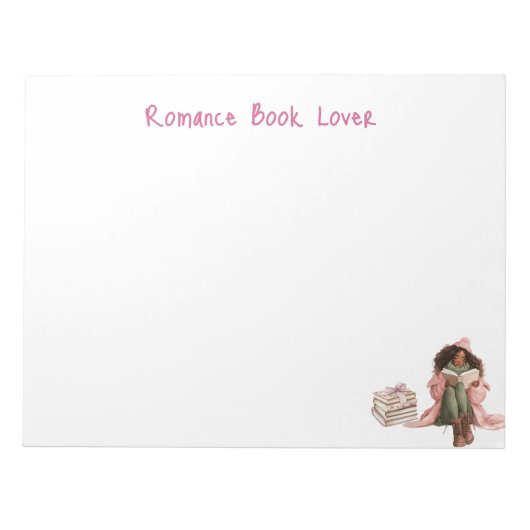 Zwarte Romance Boek Liefhebber Gepersonaliseerd Br Notitieblok (Voorkant)