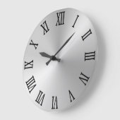 Zwarte Romeinse cijfers Licht Zilver Ombre Grote Klok (Hoek)